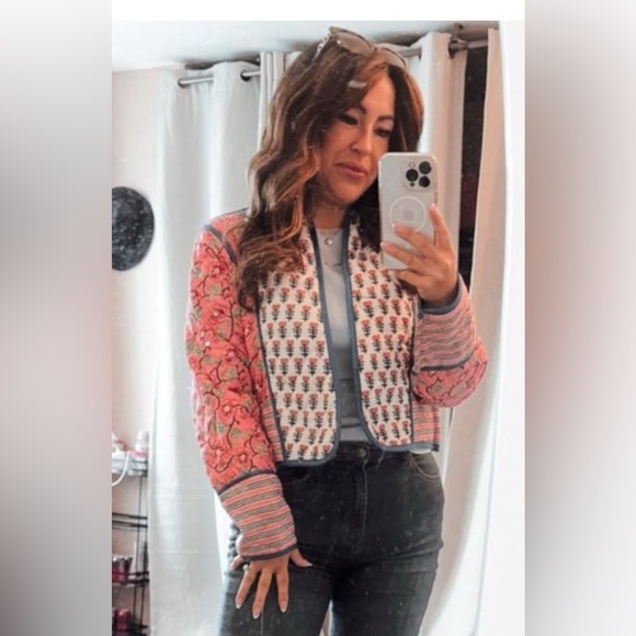 Jackets & Blazers - Cropped Puffer Quilted Jacket Floral Lightweight  Open Front Short Padded Coat
